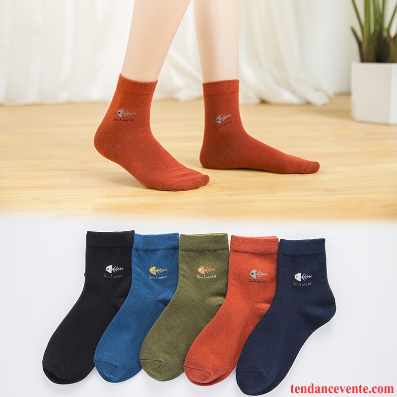 Chaussette Femme Chaussettes En Coton Vent De L'université Chaussette Longue Milieu Sport Mince