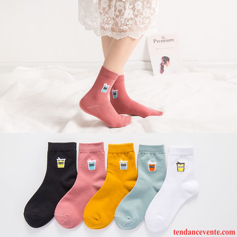 Chaussette Femme Chaussettes En Coton Vent De L'université Chaussette Longue Milieu Sport Mince