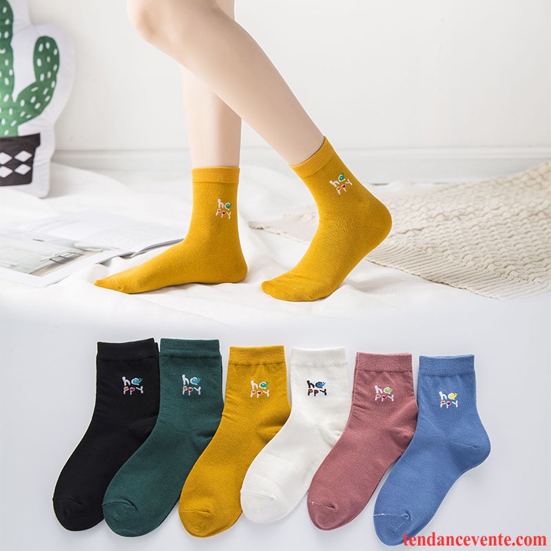 Chaussette Femme Chaussettes En Coton Vent De L'université Chaussette Longue Milieu Sport Mince