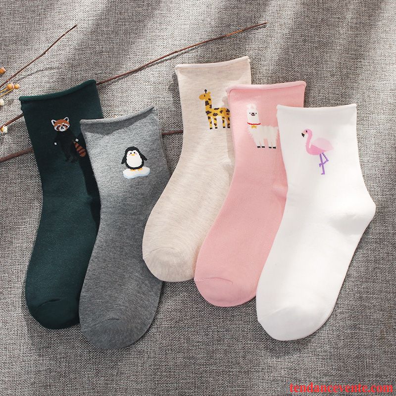 Chaussette Femme Tendance L'automne Chaussettes En Coton Rétro Folk-custom Quatre Saisons Bleu