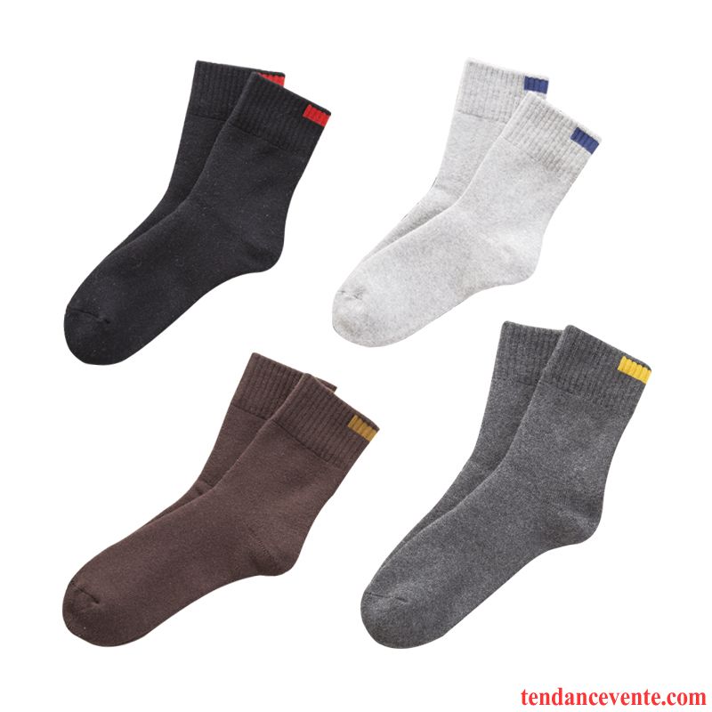 Chaussette Homme Hiver Chaussettes En Coton Serviette Nouvelles Arrivées Plus Épais Terry Pure Noir