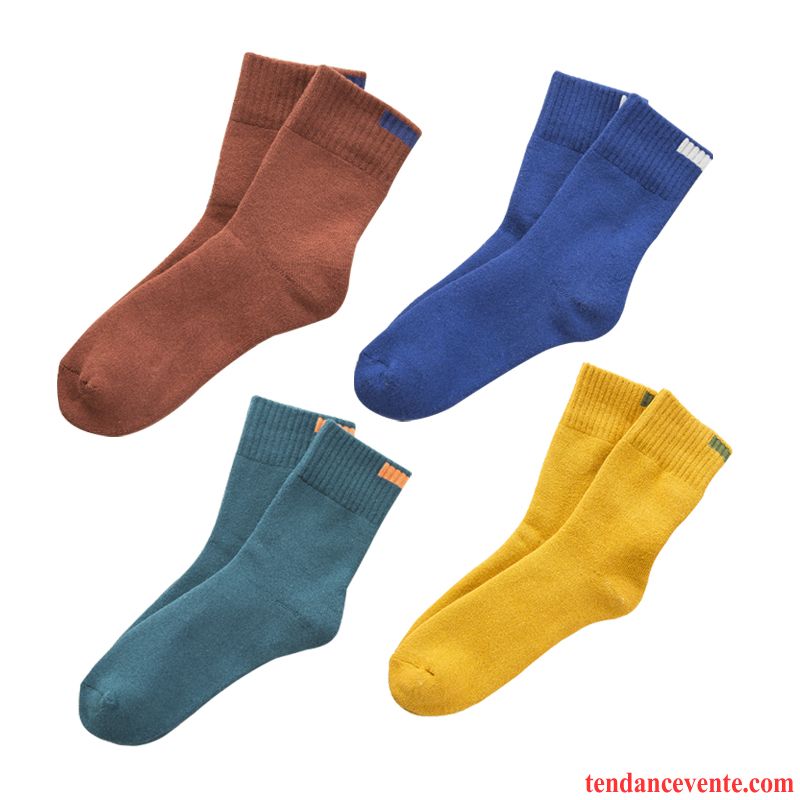 Chaussette Homme Hiver Chaussettes En Coton Serviette Nouvelles Arrivées Plus Épais Terry Pure Noir