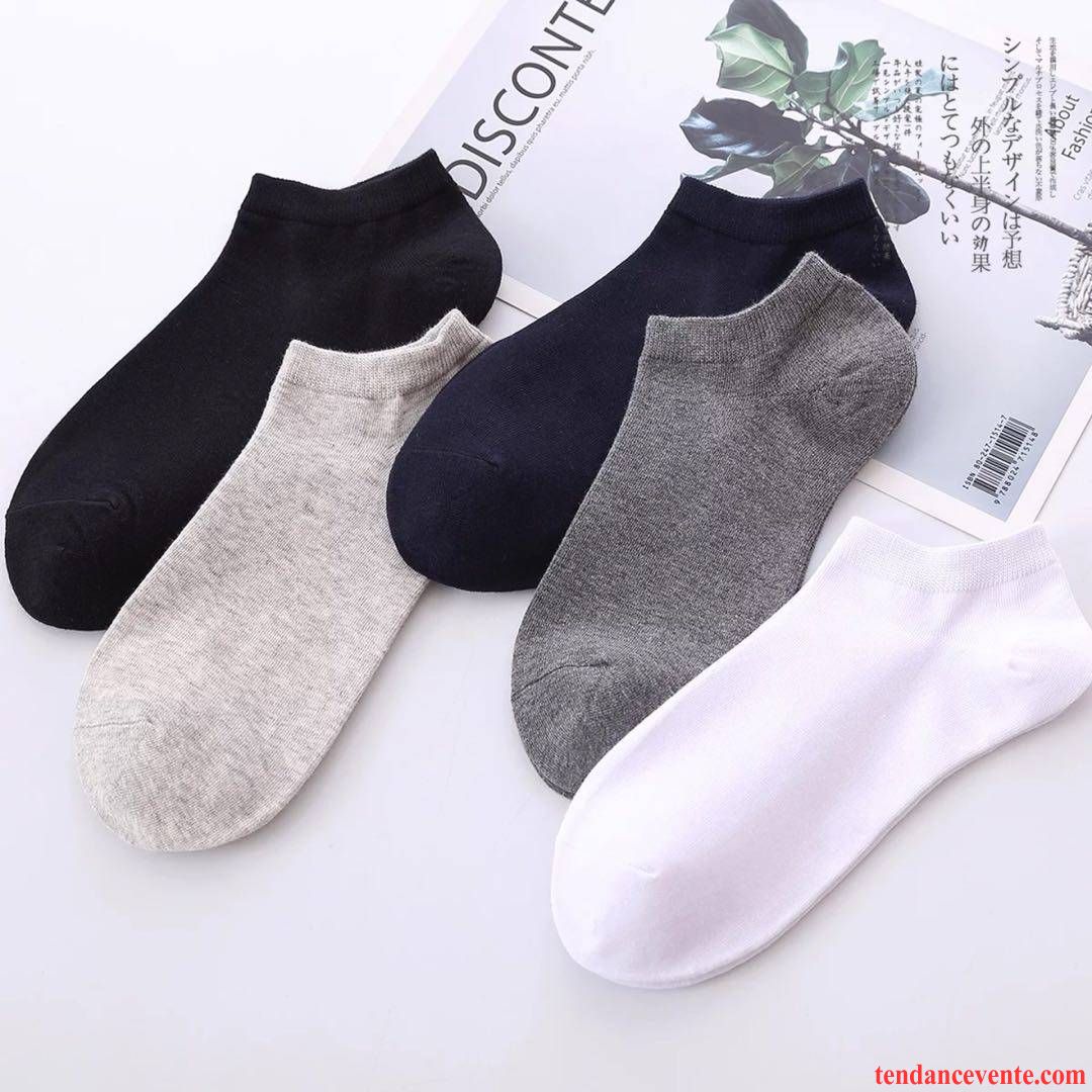 Chaussette Homme Été Chaussette Basse Coupée Antidérapant Coton Section Mince Chaussette Courte Coloré Clair