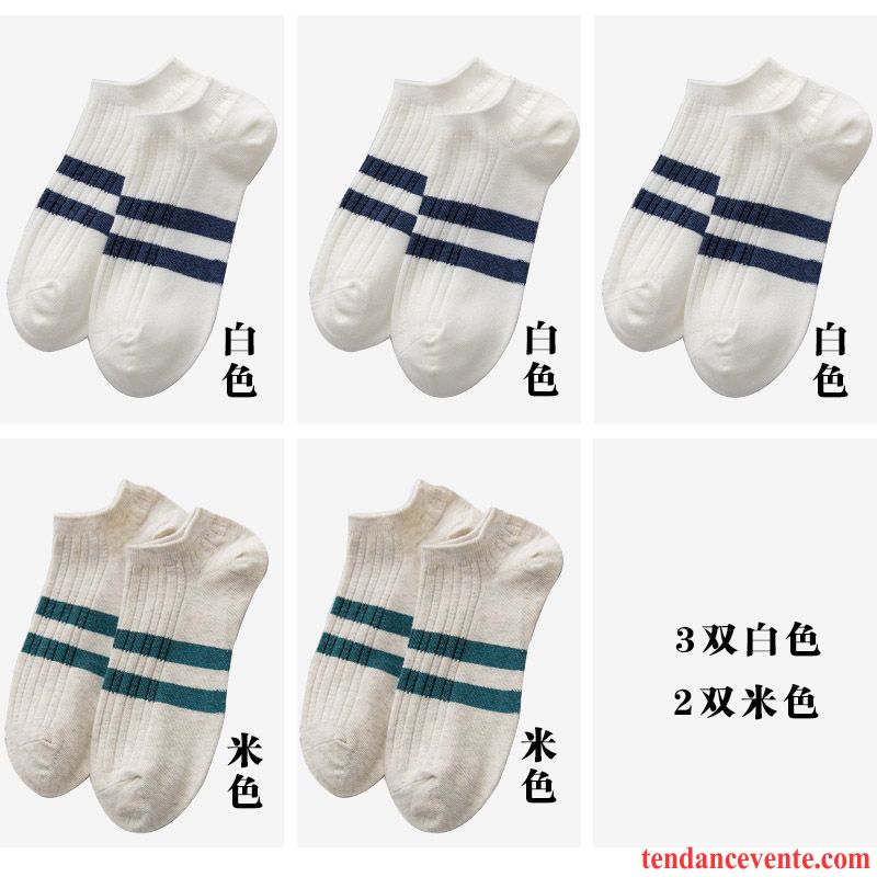 Chaussette Homme Été Court Chaussettes En Coton Transpiration Chaussette Courte Chaussette Basse Coupée Bleu Clair