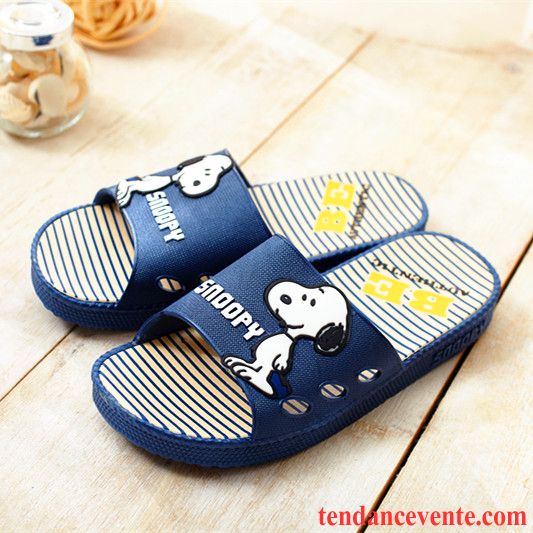 Chausson Homme Blanche Tendance Homme Authentique Été Chaussons Motif Dessin Animé Antidérapant Ambre