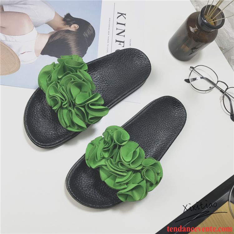 Chaussons Bottes Fourrées Plage Antidérapant Mode Doux Femme Été Fleurs Vente