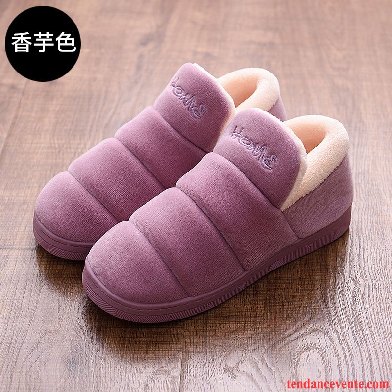 Chaussons Femme Antidérapant L'automne Fantaisie Matelassé Hiver Chauds Violet