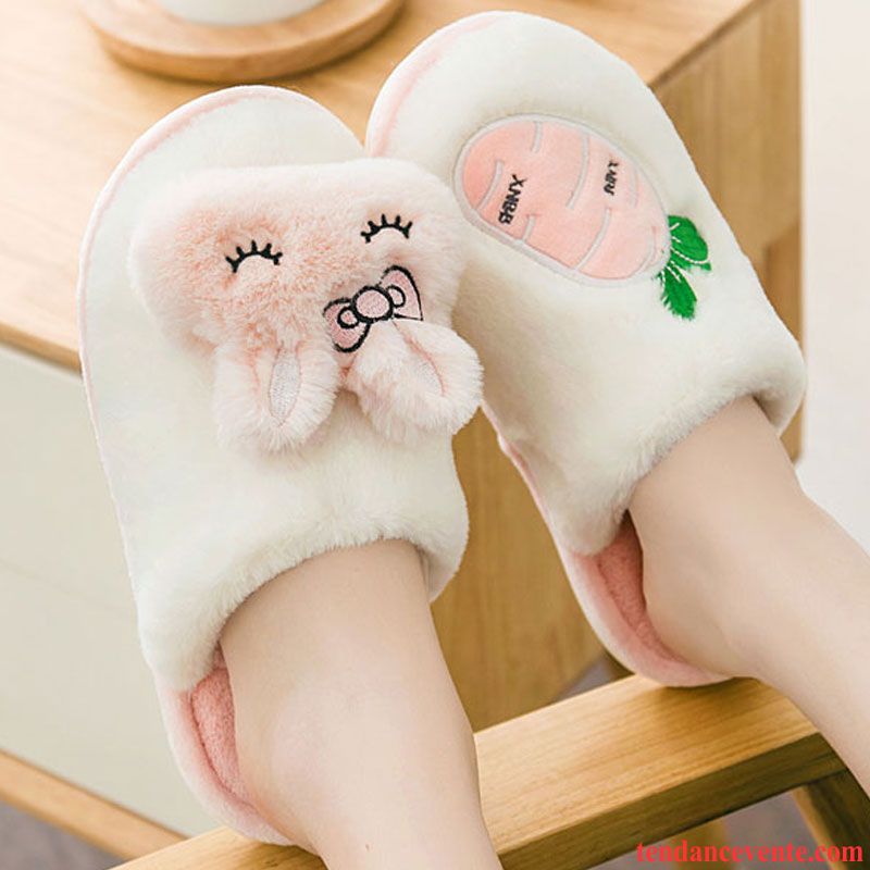 Chaussons Femme Dessin Animé Fantaisie Antidérapant Hiver Matelassé Rose