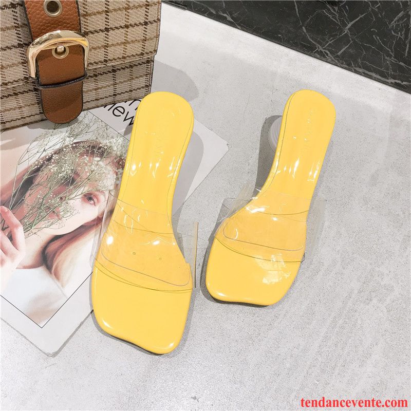 Chaussons Femme Mode Été Fille Escarpins Tous Les Assortis Rouge Jaune