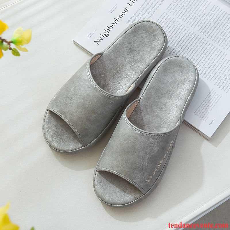 Chaussons Tongs Homme Antidérapant Femme Simple Fantaisie Imperméable Toutes Les Saisons Gris