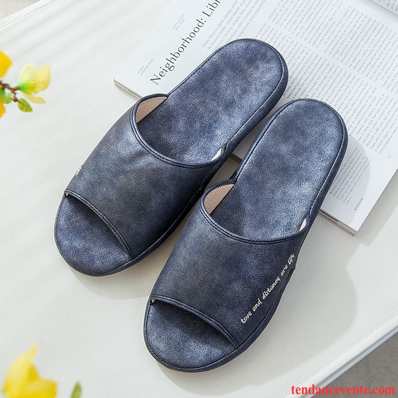 Chaussons Tongs Homme Antidérapant Femme Simple Fantaisie Imperméable Toutes Les Saisons Gris