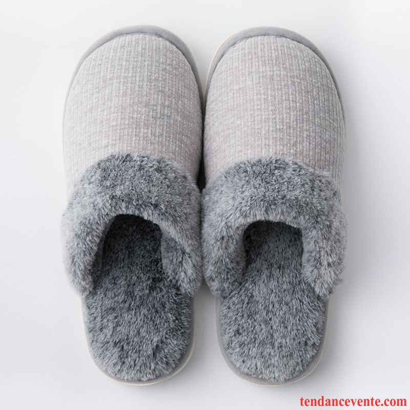 Chaussons Tongs Homme Antidérapant Semelle Doux Semelle Épaisse Matelassé Fantaisie Hiver