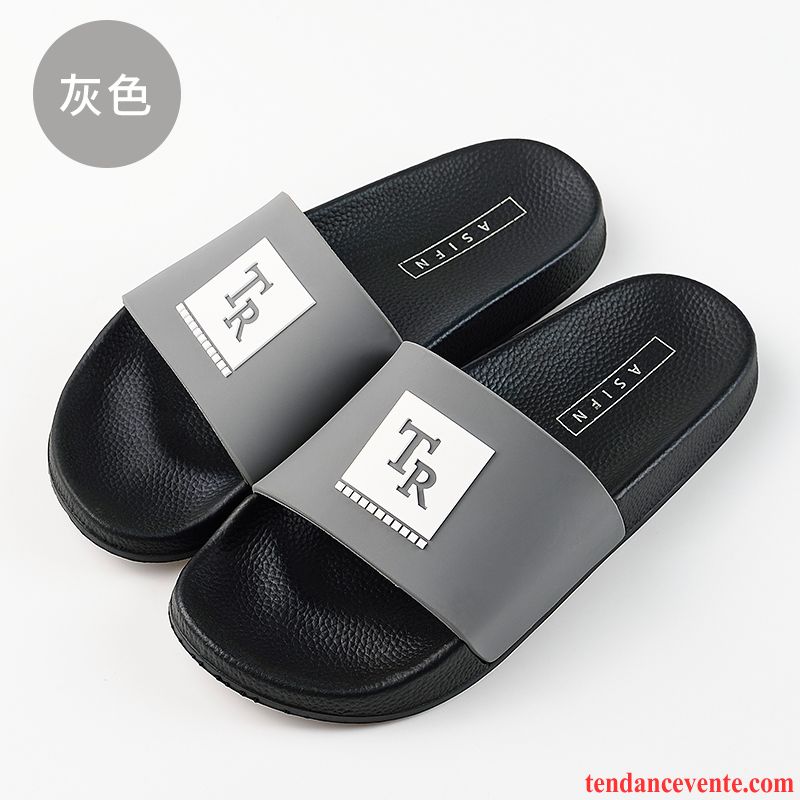 Chaussons Tongs Homme Antidérapant Été Fantaisie Femme Mode Gris