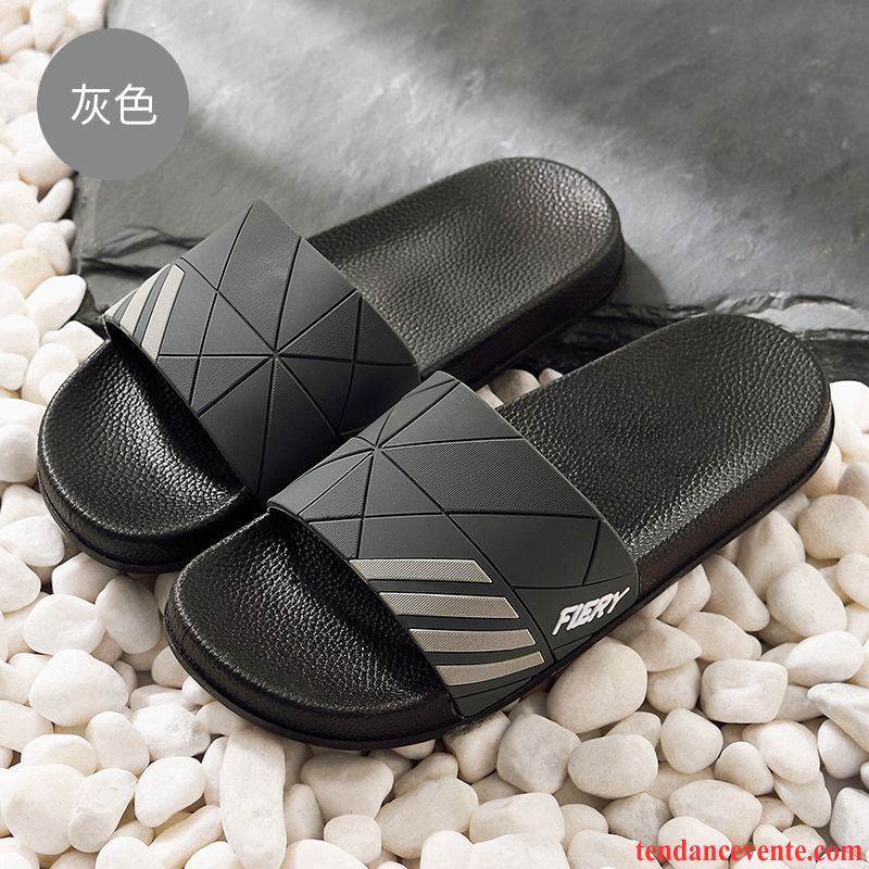 Chaussons Tongs Homme Antidérapant Été Fantaisie Femme Mode Gris