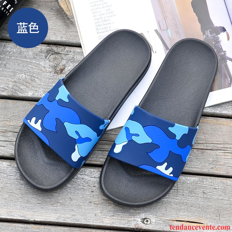 Chaussons Tongs Homme Antidérapant Été Plage Sandales Fantaisie Tendance Noir