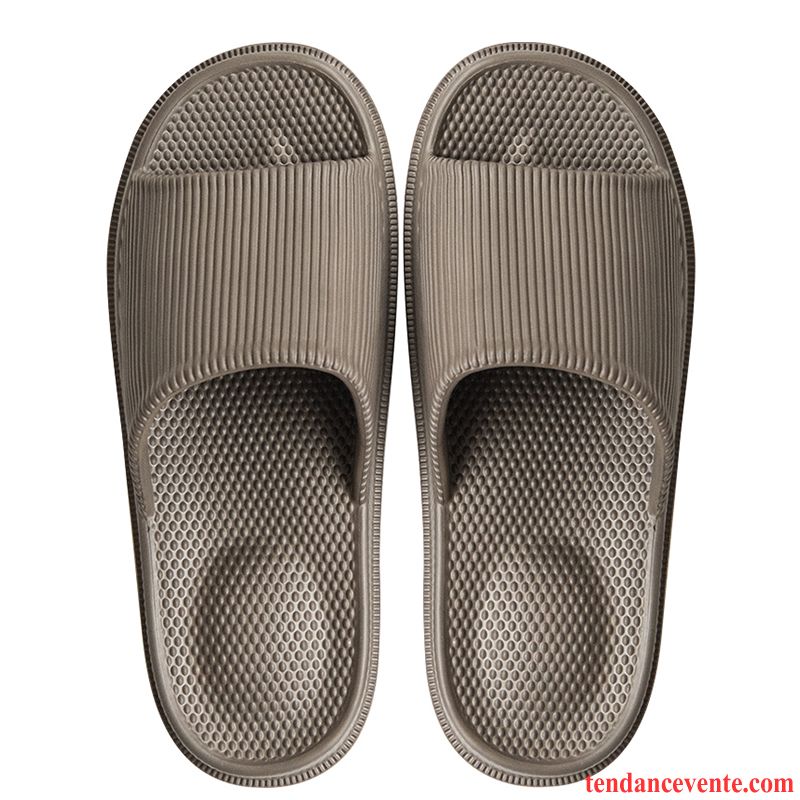 Chaussons Tongs Homme Dame Semelle Épaisse Été Fantaisie Antidérapant Gris