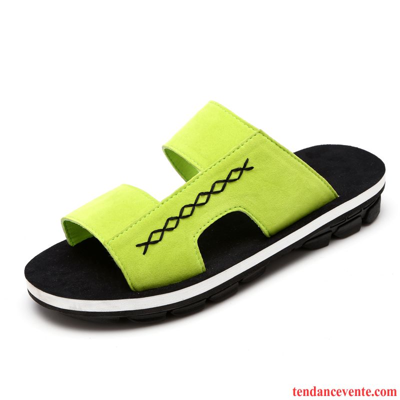 Chaussons Tongs Homme Décontractée Été Plage Tendance Vert