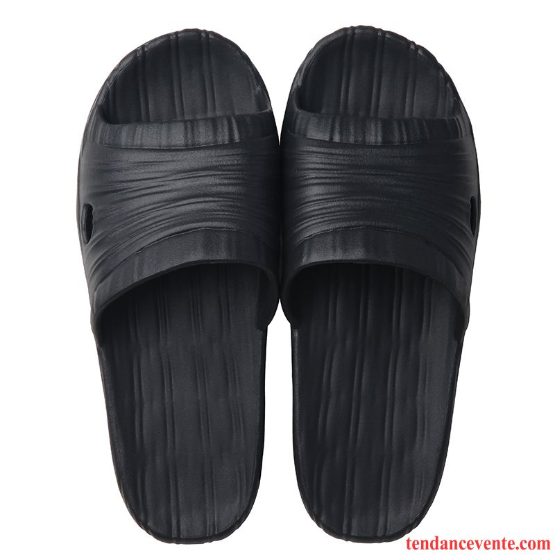 Chaussons Tongs Homme Fantaisie Semelle Doux Femme Été Antidérapant Noir