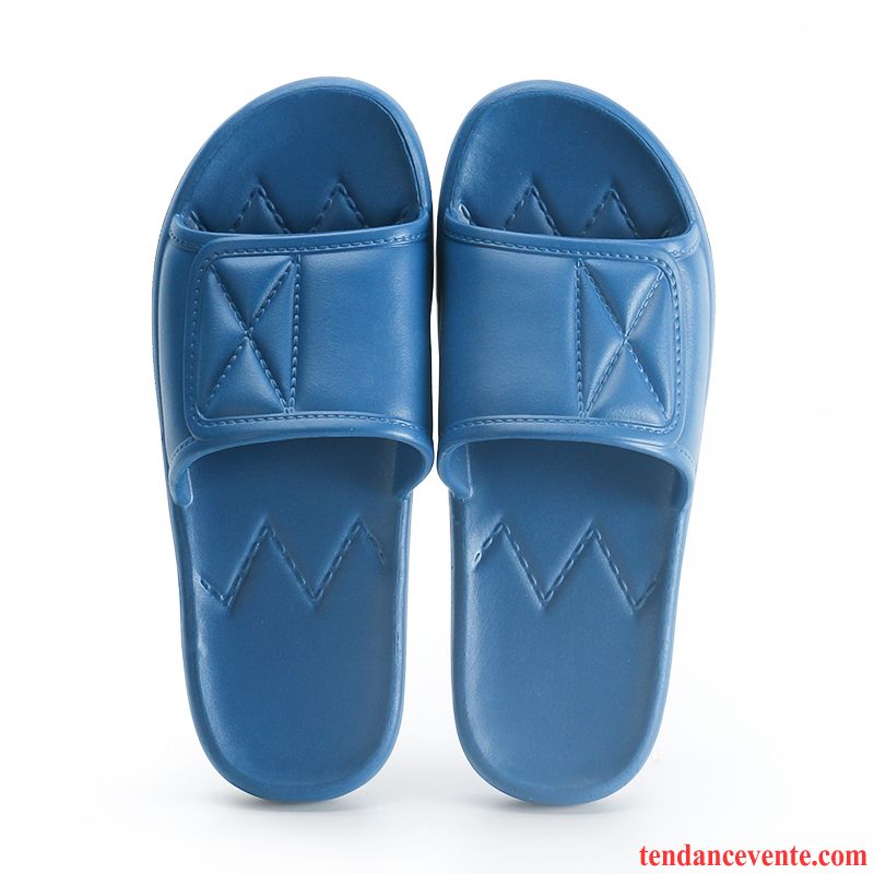 Chaussons Tongs Homme Femme Fluide Doux Fantaisie Confortable Été Antidérapant Bleu