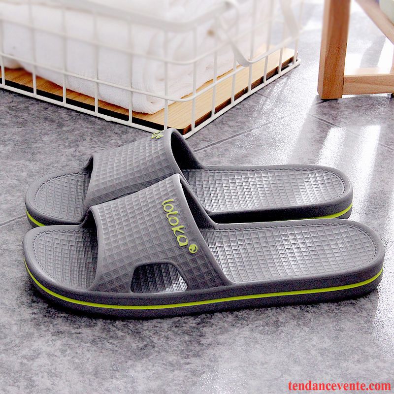 Chaussons Tongs Homme Femme Semelle Épaisse Antidérapant Été Gris