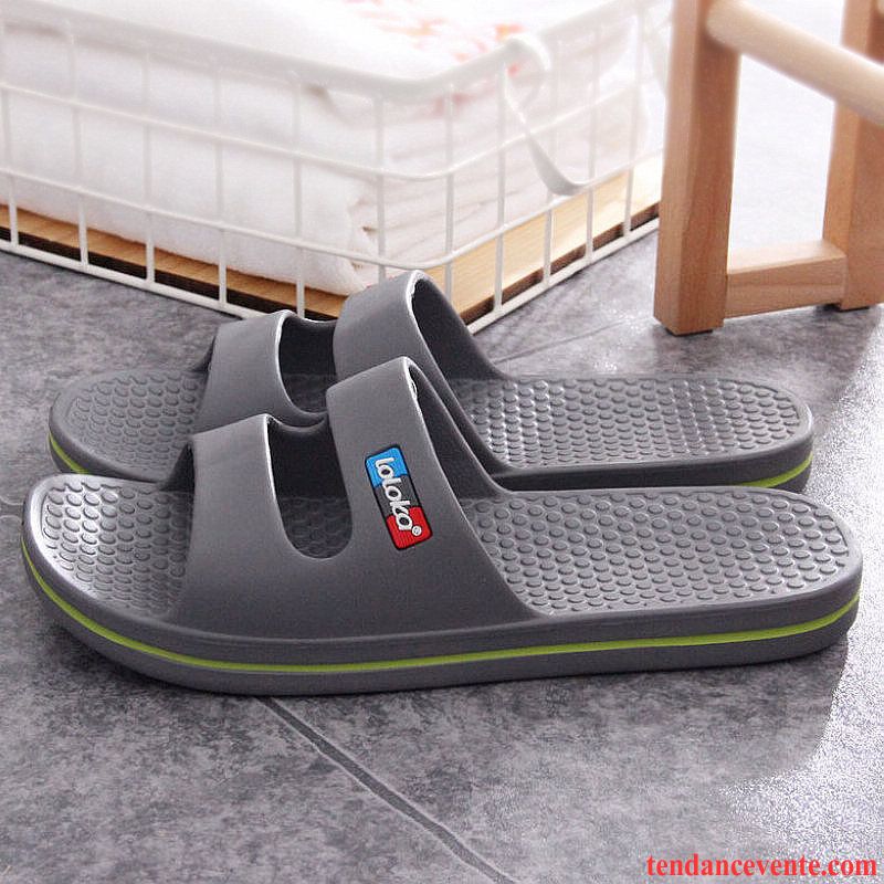 Chaussons Tongs Homme Femme Semelle Épaisse Antidérapant Été Gris