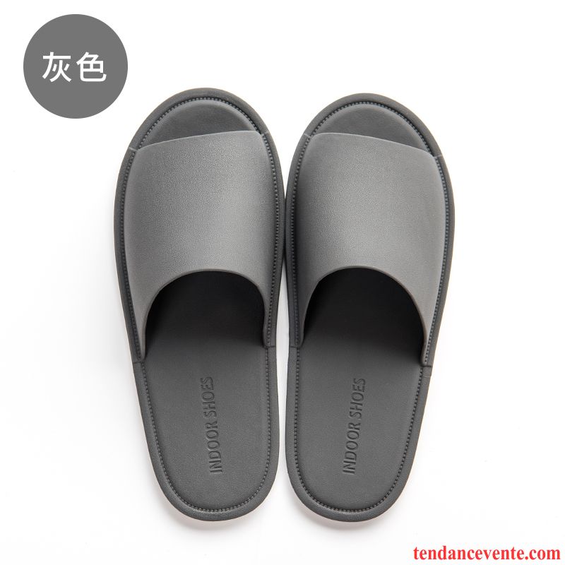 Chaussons Tongs Homme Femme Été Antidérapant Semelle Doux Gris