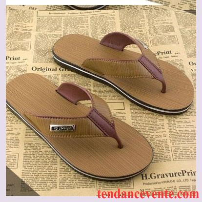 Chaussons Tongs Homme Flats Antidérapant Tendance Plage Sandales Été