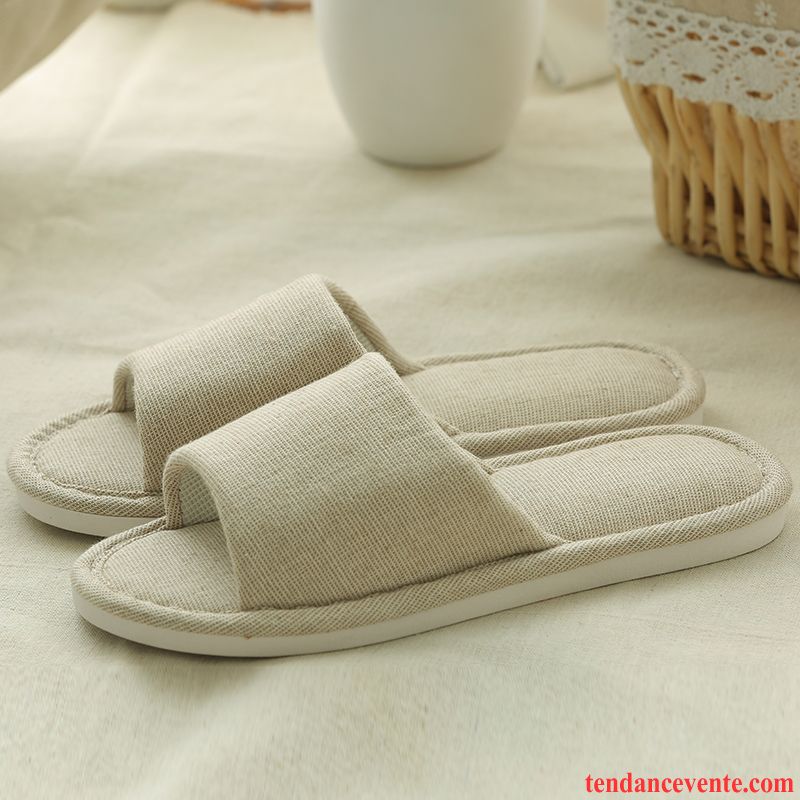 Chaussons Tongs Homme Matelassé Femme Antidérapant Semelle Épaisse Fantaisie Hiver Gris Clair