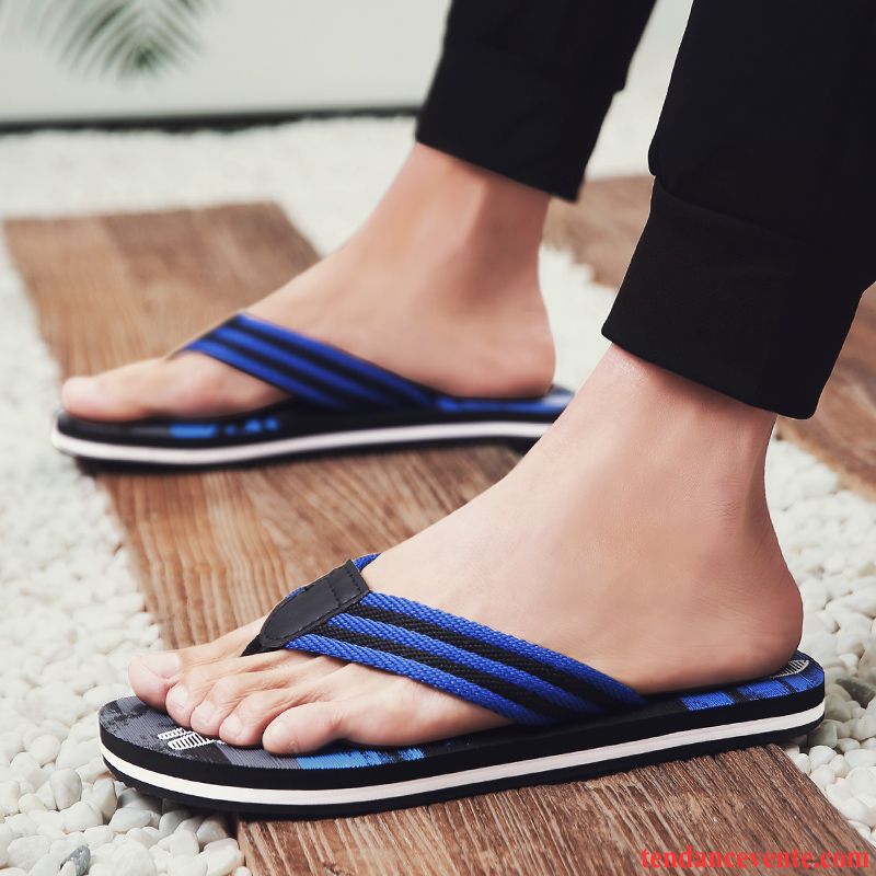 Chaussons Tongs Homme Mode Personnalité Tendance Été Décontractée Antidérapant Bleu