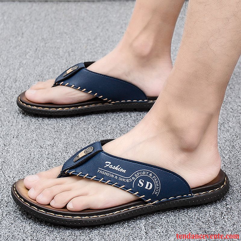 Chaussons Tongs Homme Mode Sandales Personnalité Plage Tendance Été Noir