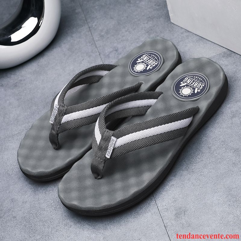 Chaussons Tongs Homme Mode Semelle Épaisse Antidérapant Tendance Plage Fantaisie Gris