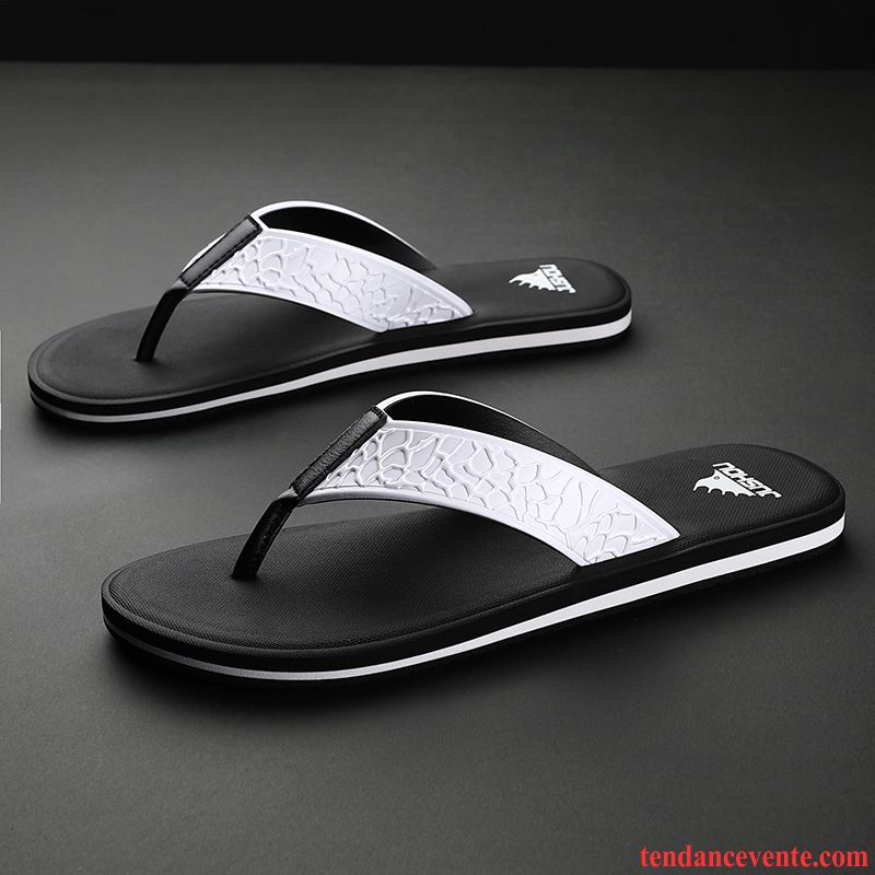 Chaussons Tongs Homme Personnalité Antidérapant De Plein Air Été Mode Plage Noir