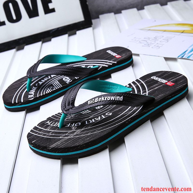 Chaussons Tongs Homme Personnalité Été Tendance Antidérapant Mode Plage Brun