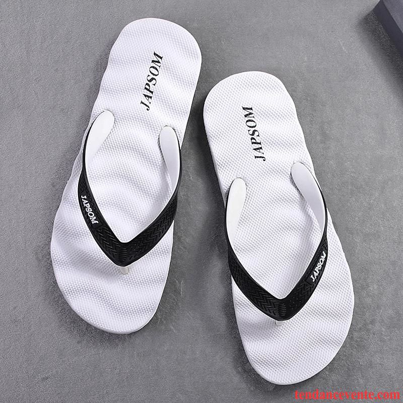 Chaussons Tongs Homme Personnalité Été Tendance Plage Antidérapant Mode Blanc