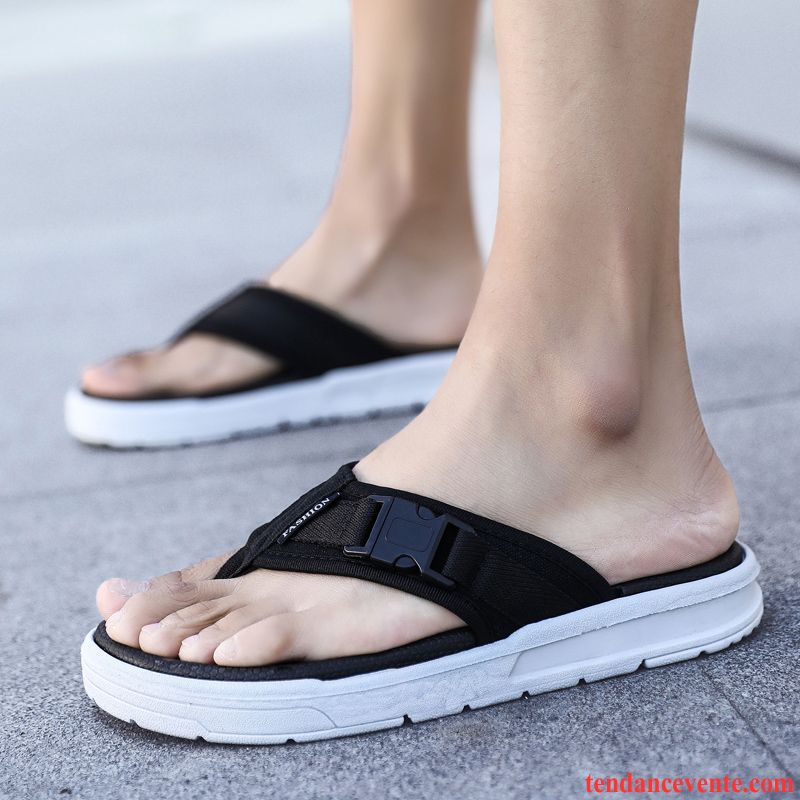 Chaussons Tongs Homme Plage Personnalité Mode Tendance Été Noir