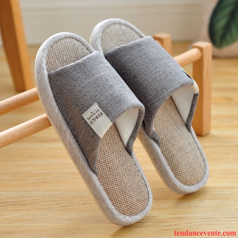 Chaussons Tongs Homme Semelle Doux Semelle Épaisse Printemps Toutes Les Saisons Matelassé Été Bleu