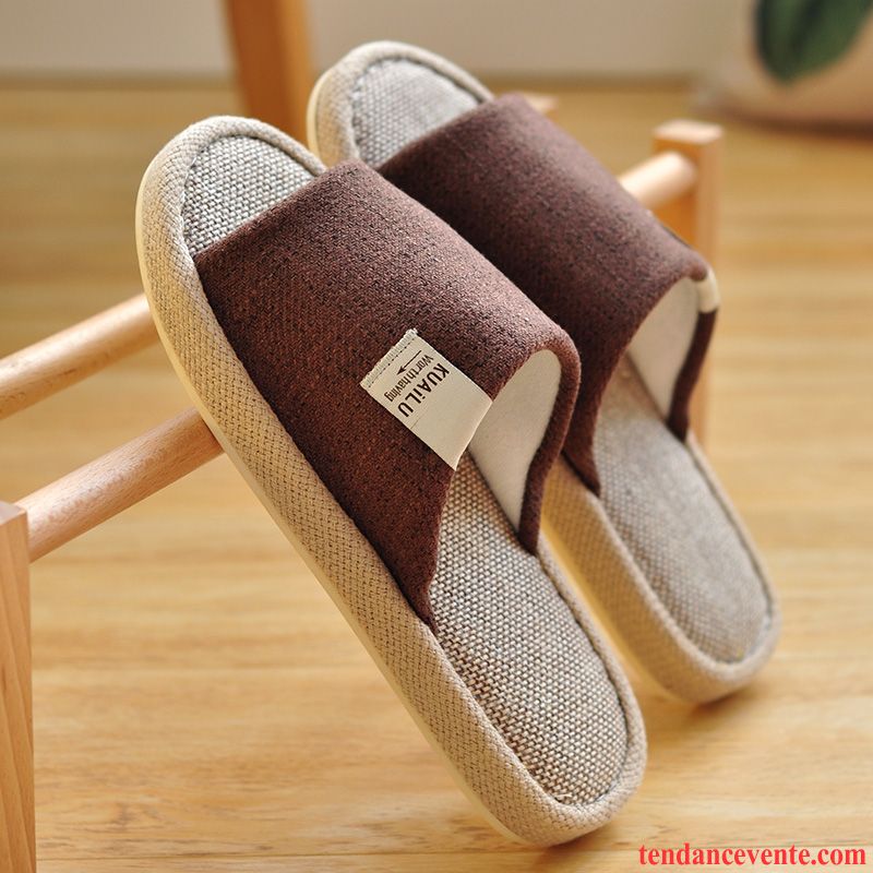 Chaussons Tongs Homme Semelle Doux Semelle Épaisse Printemps Toutes Les Saisons Matelassé Été Bleu