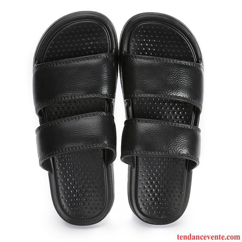 Chaussons Tongs Homme Semelle Épaisse Été Fantaisie Femme Antidérapant Noir