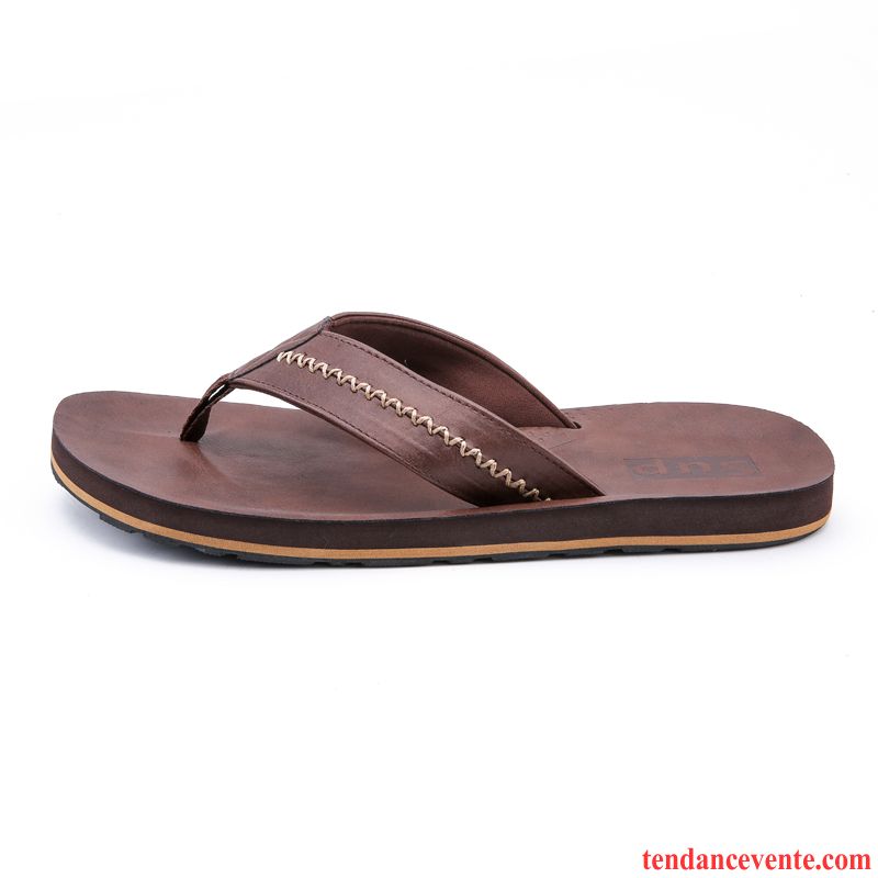 Chaussons Tongs Homme Taillissime De Plein Air Décontractée Tendance Gros Plage Marron