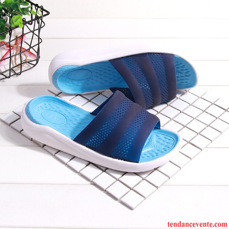 Chaussons Tongs Homme Tendance Fantaisie Semelle Doux Été Mode Plage Bleu