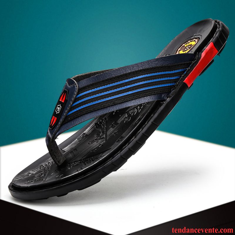 Chaussons Tongs Homme Tendance Sandales Été Plage Personnalité Noir