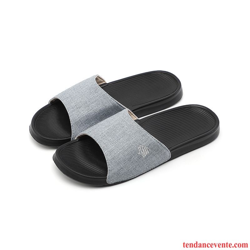 Chaussons Tongs Homme Toutes Les Saisons Femme Été Fantaisie Antidérapant Semelle Doux Noir