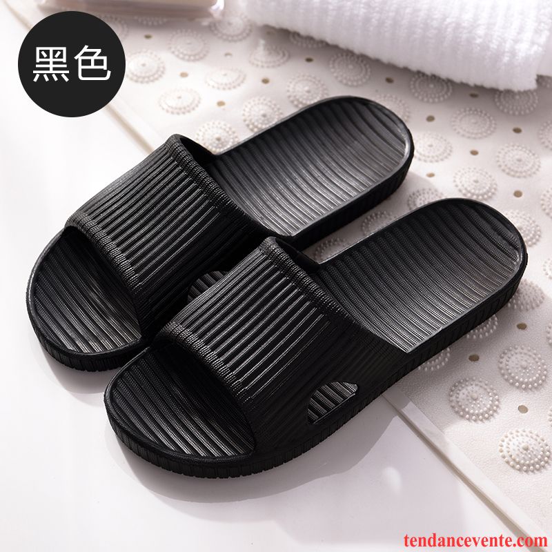 Chaussons Tongs Homme Été Antidérapant Semelle Épaisse Fantaisie Femme Noir