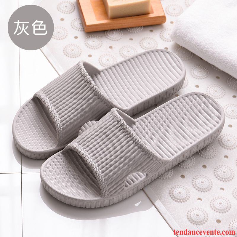 Chaussons Tongs Homme Été Antidérapant Semelle Épaisse Fantaisie Femme Noir