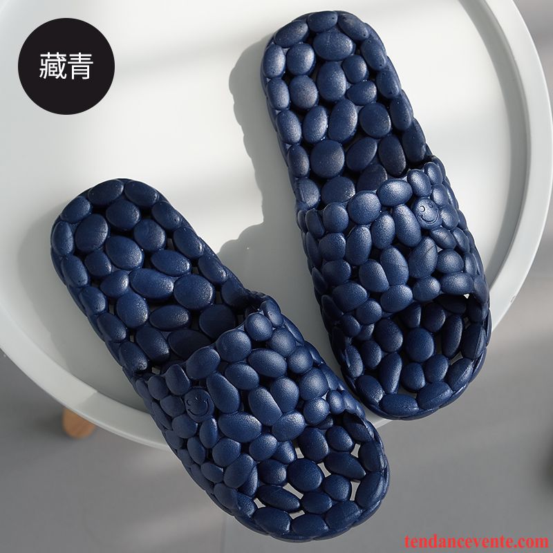 Chaussons Tongs Homme Été Antidérapant Semelle Épaisse Fantaisie Femme Noir