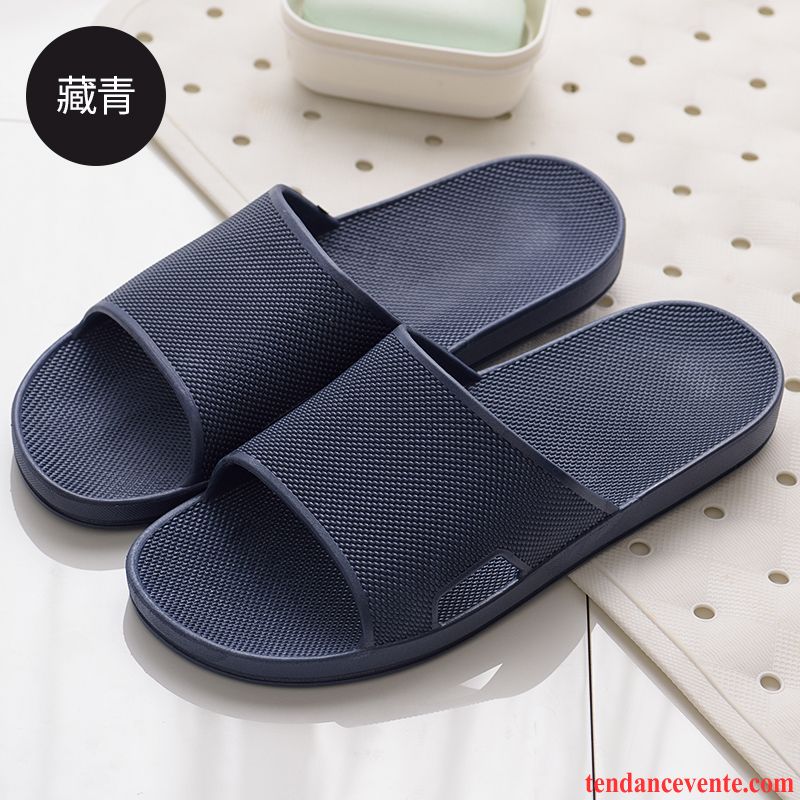 Chaussons Tongs Homme Été Antidérapant Semelle Épaisse Fantaisie Femme Noir