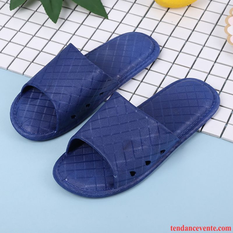 Chaussons Tongs Homme Été Fantaisie Dame Antidérapant Bleu