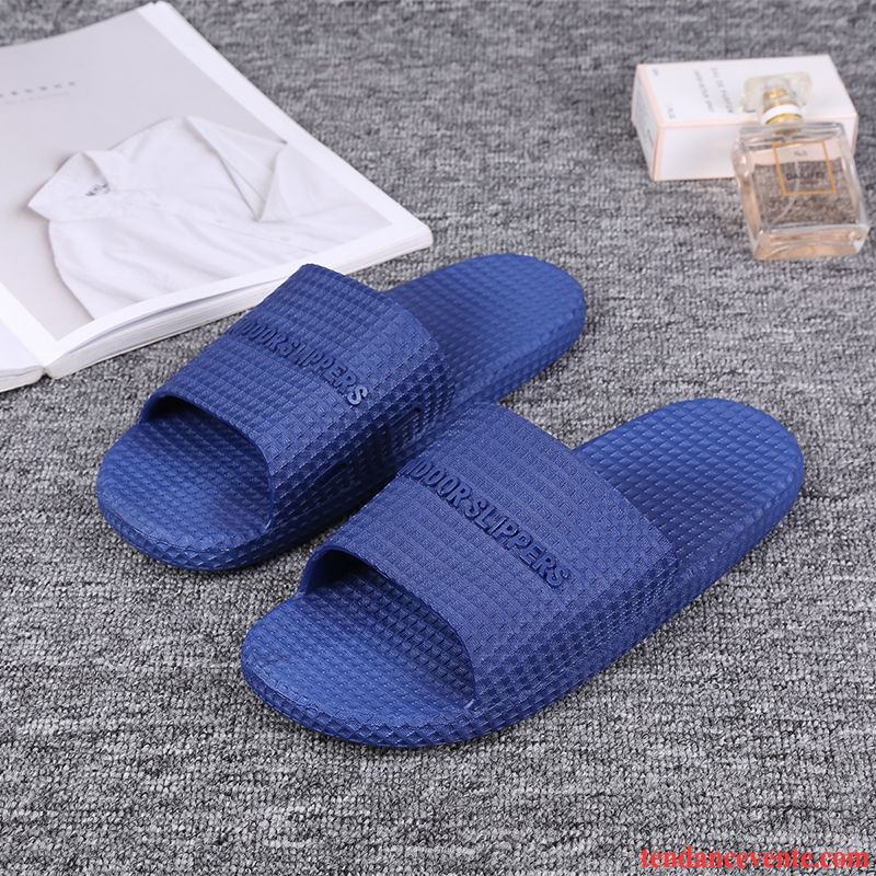 Chaussons Tongs Homme Été Fantaisie Dame Antidérapant Bleu