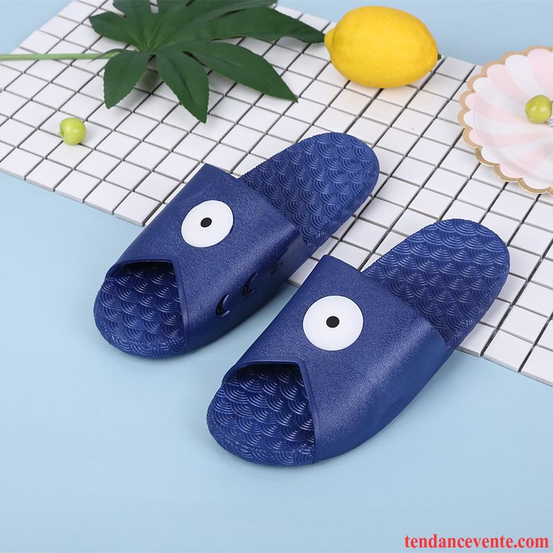 Chaussons Tongs Homme Été Fantaisie Dame Antidérapant Bleu