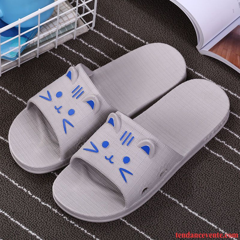 Chaussons Tongs Homme Été Femme Fantaisie Antidérapant Mode Bleu